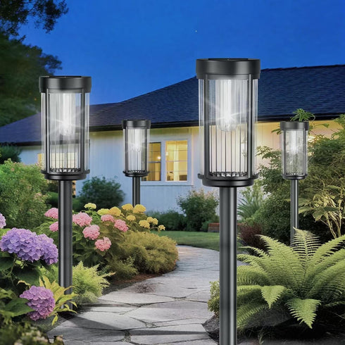 EXCMARK 12 Pack 12) Outdoor Solar Lights Waterproof for Yard Garden Walkway Pathway Lawn Decorative Contemporary