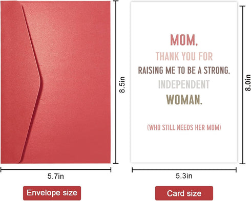 Bablira Sentimental Mother's Birthday Card, Heartwarming Mother's Day Gift from Daughter, Mom Thank You Card Gift