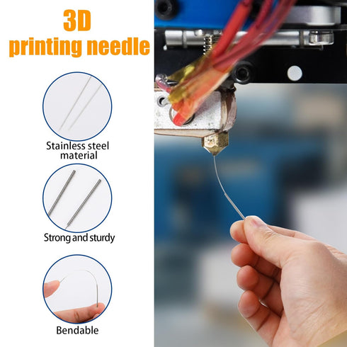 60 Pieces 3D Printer Nozzle Cleaning Kit, Stainless Steel Needles for 3D Printer Tool Kit and Accessories