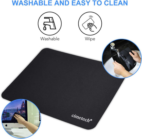cimetech Mouse Pad, Non-Slip Rubber Base, Water-Resistant, Stitched Edge, Premium-Textured, 10.6×8.3 inches (1MM-Black)