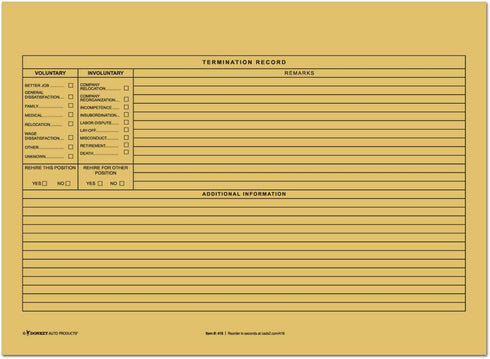 Employee File Jacket - 9 x 12 inches - Employee History and Information Envelope (50 per Pack)