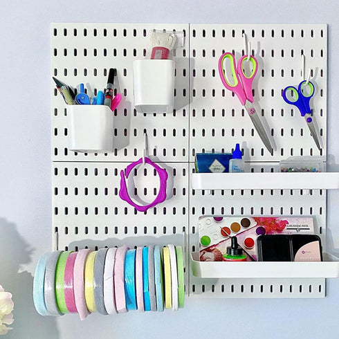 Pegboard Accessories - Combination Wall Pegboard Trays for Books, Wallets, Coins, Mini Toys, DIY Storage