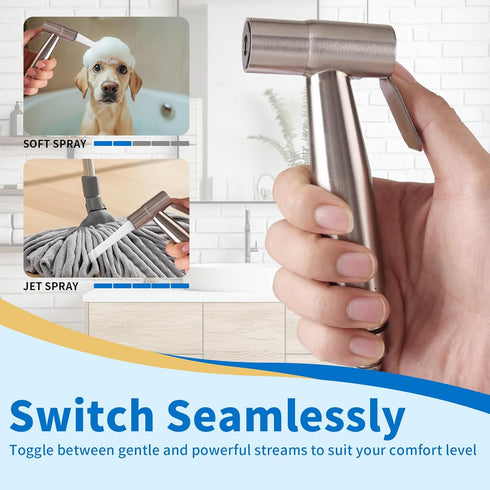Neween Handheld Toilet Bidet Sprayer for Toilet-Adjustable Water Pressure Control with Retractable Hose for Feminine
