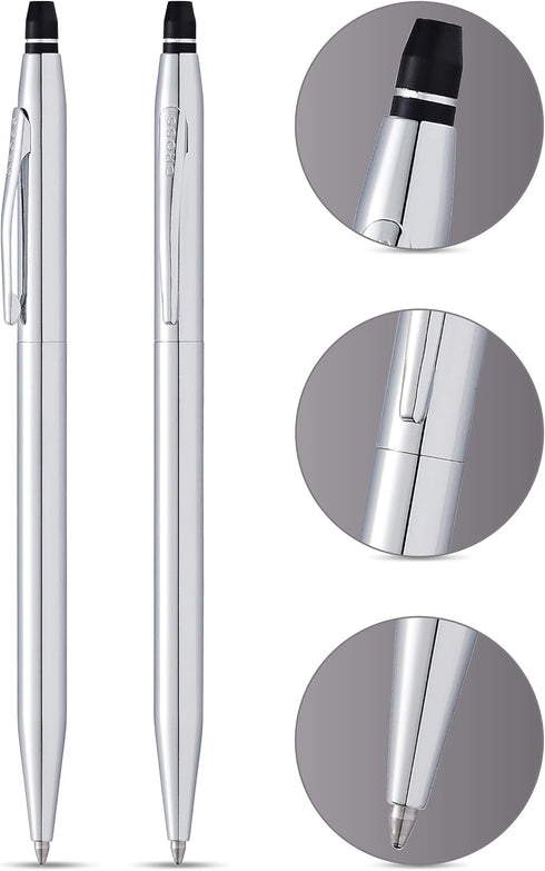 Cross Click Refillable Gel Ink Rollerball Pen, Fine Rollerball, Includes Premium Gift Box - Pure Chrome by Cross