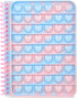 iscream Silicone Heart Popper Cover Spiral-Bound Lined Page Journal, 7" Cotton Candy