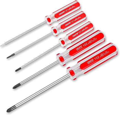Triwing Screwdriver Set Magnetic Point Y Tip, 5 Sizes 1.5mm to 5mm, with Plastic Handle