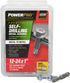 Power Pro Premium Self-Drilling Metal Screws, Zinc Plated Steel, Hex Washer Head, Box of 75 Screws