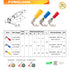 100pcs Piggyback Spade Connectors 24-10 Gauge 1/4" Female and Male Quick Splice Disconnect Electrical Crimp Terminals Connector Assortment Set