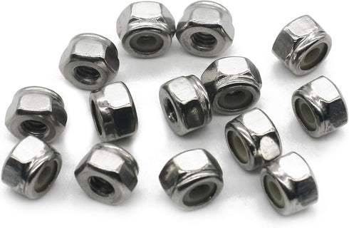 #4-40 UNC Nylon Insert Lock Nut, 18-8 Stainless Steel, Plain (Pack of 100) by Fullerkreg