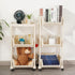 Generic (white,2,flat Rolling Storage Organizer Mobile Storage Shelf with Lockable Caster Wheels, Multifunction Kitchen