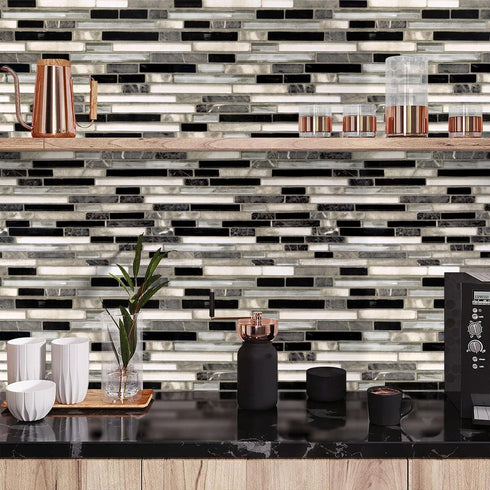 Livebor Peel and Stick Wallpaper Kitchen Backsplash Wallpaper 17.7inch x 118.1inch Tile Contact Paper Kitchen Wallpaper Peel and Stick Bathroom Wallpaper Waterproof Countertop Wallpaper for Kitchen by Livebor