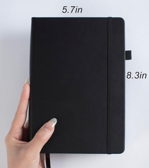 Thick Bullet Dotted Journal with 366 Numbered Pages, A5 Journal for Writing with 100GSM Dot Grid Paper, Leather