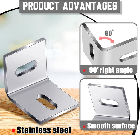 Dunzy 36 Pcs 1x1 Inch Heavy Duty Wood Table Top Expansion Bracket Steel Z Clips Fastener Connector for Woodworking