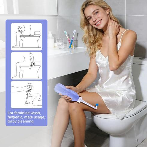 Nozzle -21.8oz(620ml) Hibbent Portable Bidet Sprayer and Travel Bidet with Hand Held Bidet Bottle for Personal