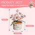 Cozy Forget Me Not Flower Lamp - Pink Crochet Artificial Flowers with Night Light, Cordless Table Lamp, Home Decor