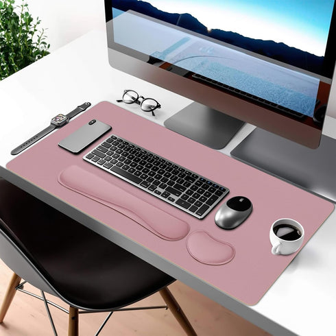 Meetcolor 3-in-1 Set, 31.5" 15.7") Mouse Pad and Keyboard Wrist Rest, Large Keyboard and Mouse Pad Ergonomic Wrist Rest
