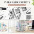 Lerheedi 9 360 Scalloped Acrylic Pencil Holder Desk Organizer with Compartments Degree Rotating Pencil Organizer
