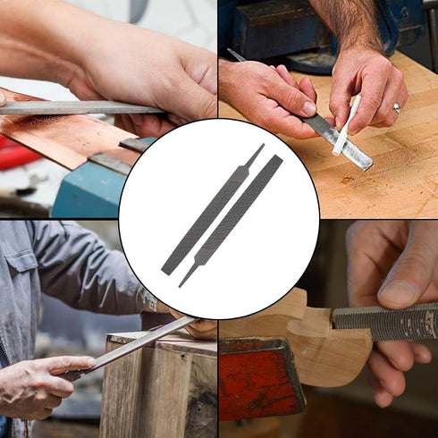 6 Inch Flat Medium Cut File, High-Carbon Steel Double Cut Teeth, Single Hand File for Wood and Metal