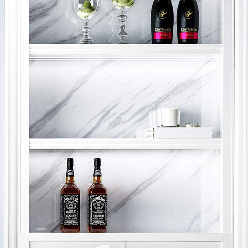 Livelynine Marble Contact Paper, Waterproof Peel and Stick Wallpaper for Kitchen Countertop, White Cabinet Cover