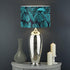 Yzaoxia Teal Leaf Pattern Drum Lamp Shade Tropical Leaves Lampshade for Living Room Bed Room Drum Lampshades Floor Lamp