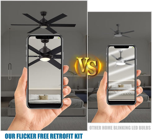 4 Inch 18W 2100LM 3CCT 3000K 4500K 6000K, 120V, CRI90, Dimmable Ceiling Fan LED Light Replacement, LED Ceiling Fan