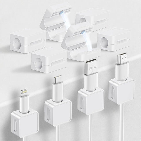 HOYAWU HOWAWU 10 Pack Magnetic Cable Clips Cord Holder, Cables Smooth Adjustable, Under