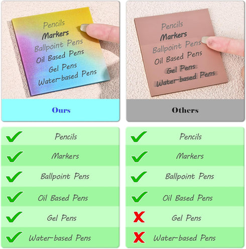 BAYTORY 500 Sheets Transparent Sticky Notes, 3 x 3 Glitter Clear Memo Pads, Self-Stick Index Tabs for Bible Accessories