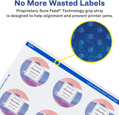 Avery Durable Waterproof Round Labels - Sure Feed Technology, Print-to-The-Edge, 1.5" Diameter, 100 Total, Oil and