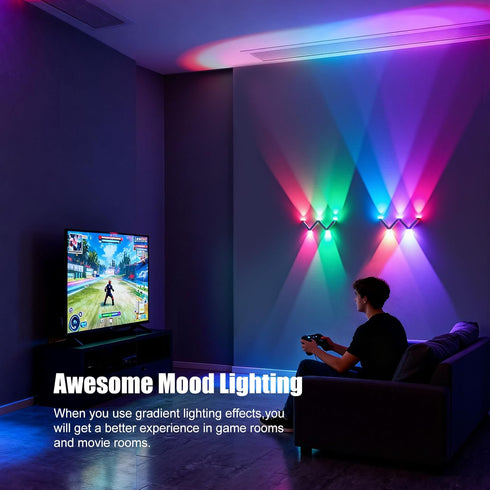 YEYIZU RGB Wall Light Multi-Colour Ambient Lighting,controllable via APP Modern Ambient Lighting,with Scene and Music