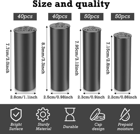 P PRETIRENO Set, 4 Counting (Set Coin Sorter Tubes with Funnel Money Rolls for Coins, Coin Wrapper and Sorter, Sorter