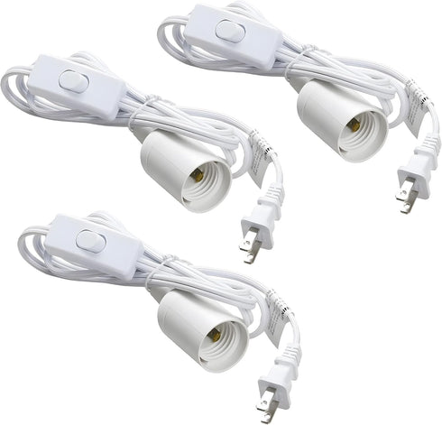 Simple Deluxe Hanging Lantern Extension Cord Cable, Plug-in E26 Pendant Light Socket with On/Off