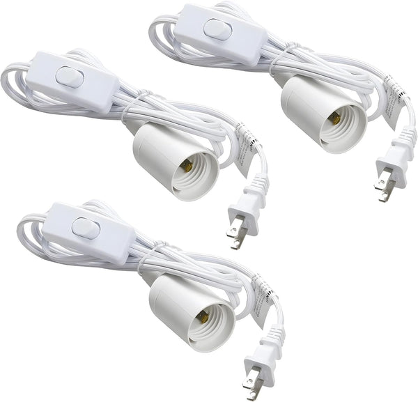 Simple Deluxe Hanging Lantern Extension Cord Cable, Plug-in E26 Pendant Light Socket with On/Off