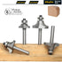 4Pcs -3/16",1/4",5/16",3/8" Set,1/4 Inch Trimming,with Roundover Router Bits,Radius Edge Forming Router Bit