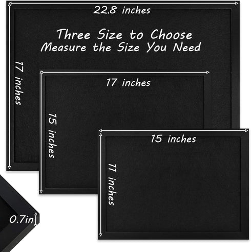 Black Cork Board Black Bulletin Board Pin Display Board for Wall Corkboard Black Pushpin Board Vision Board Picture Photo Felt Board for Memos, Photos, Home, Kitchen, Office,17"x13" by fayoufa