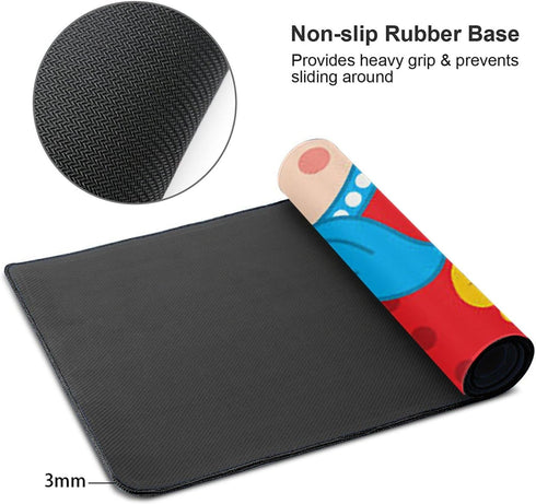Hwxzupm 16x29.5 Inch Russian Nesting Dolls Gaming Mouse Pad Large - Non-Slip Desk Mat with Stitched Edges, Durable