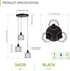 3xE26 120V ASD Black Pendant Light Fixture - ETL Modern Pendant Lights Kitchen Island, Industrial Hallway, Living Room