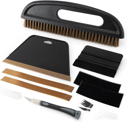 Gomake Wallpaper Smoothing Tool Kit, Wallpaper Brush with Felt Squeegee and Craft Precision Knife for Peel and Stick