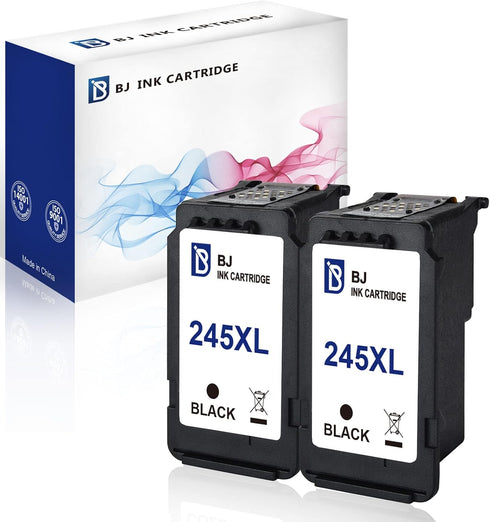 BJ Ink Cartridges Replacement for Canon PG-245XL 245 XL Compatible with PIXMA MG2520 MG2920 MG2922 MG2924 (2 Black)