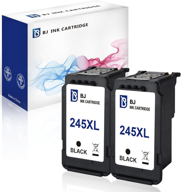 BJ Ink Cartridges Replacement for Canon PG-245XL 245 XL Compatible with PIXMA MG2520 MG2920 MG2922 MG2924 (2 Black)