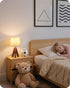 14.6 Inch E26 LE51TL05 Tripod Table Lamp, Small Bedside Lamp with Beige Linen Shade, Modern Nightstand Lamp