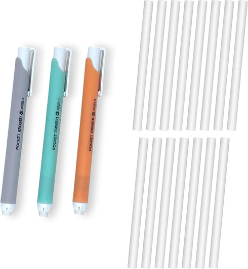 Mechanical Pocket Eraser | Retractable Pen-Style Eraser for Precision Erasing | Portable Push-Button Eraser with 15