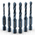 THINKWORK 6 Pack Combination Drill Tap & Tap Bit Set, 3-in-1 Anti-Rust Black Titanium Coated in SAE Sizes
