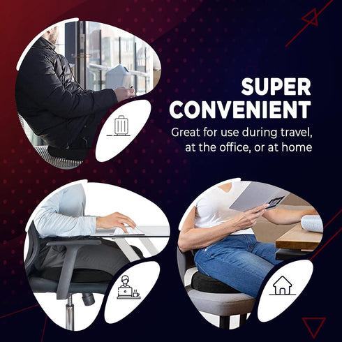 Lexia Tailbone Donut Pillow Seat Cushion Orthopedic Design| & Coccyx Memory Foam Pillow | Relieve Pain and Pressure