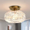Industrial Semi Flush Mount Ceiling Light Fixture,Gold Globe Glass Hallway Lights Fixtures