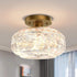 Industrial Semi Flush Mount Ceiling Light Fixture,Gold Globe Glass Hallway Lights Fixtures