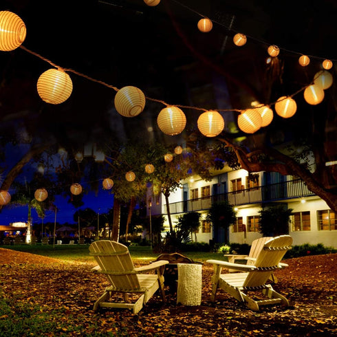 10 120V 9.83FT TIGOMOOV White Nylon Lantern String Lights, Plug in, White Wire, Waterproof Indoor Outdoor Hanging Fairy