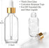 AOZITA 4 Pcs 1 oz Golden Cap Clear Dropper Bottles (30ml) with 1 Funnel & 4 Labels for Essential Oils