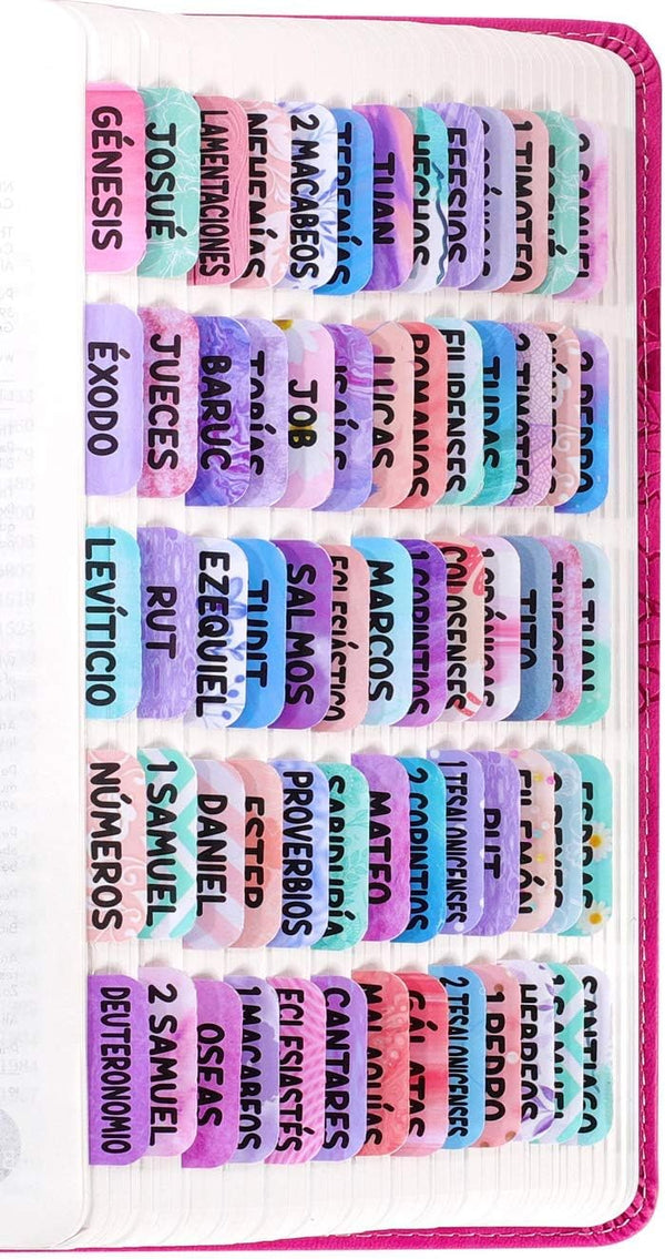 Spanish Bible Tabs for Women - Laminated Purple Catholic Spanish Bible Indexing Tabs, Large Print, 90 Tabs Total
