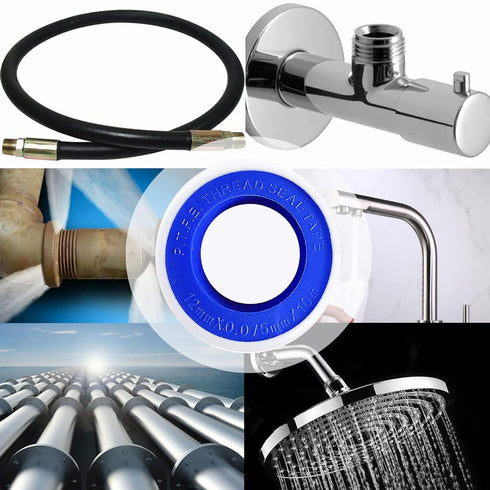 BetterJonny 10 Rolls Teflon Tape, 12mmx10m PTFE Pipe Sealant, Industrial Thread Seal Tapes, Waterproof
