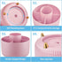 Marbrasse Desk Organizer, 360-Degree Rotating Pen Holder with 5 Compartments for Office Home Accessories (Pink)